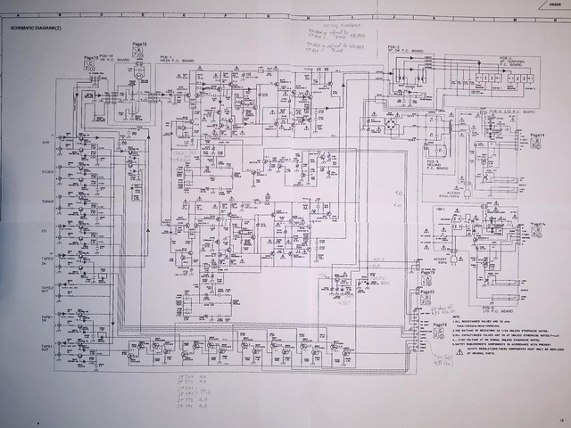 Schematic diagram of the amplifier main board