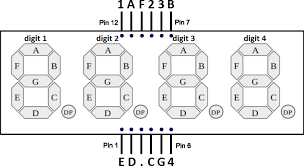 4 digits display pinout